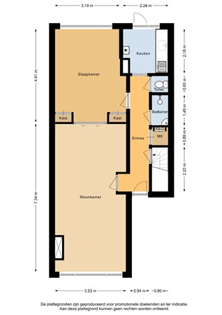 Floorplan - Dordtselaan 113BBG, 3081 BK Rotterdam